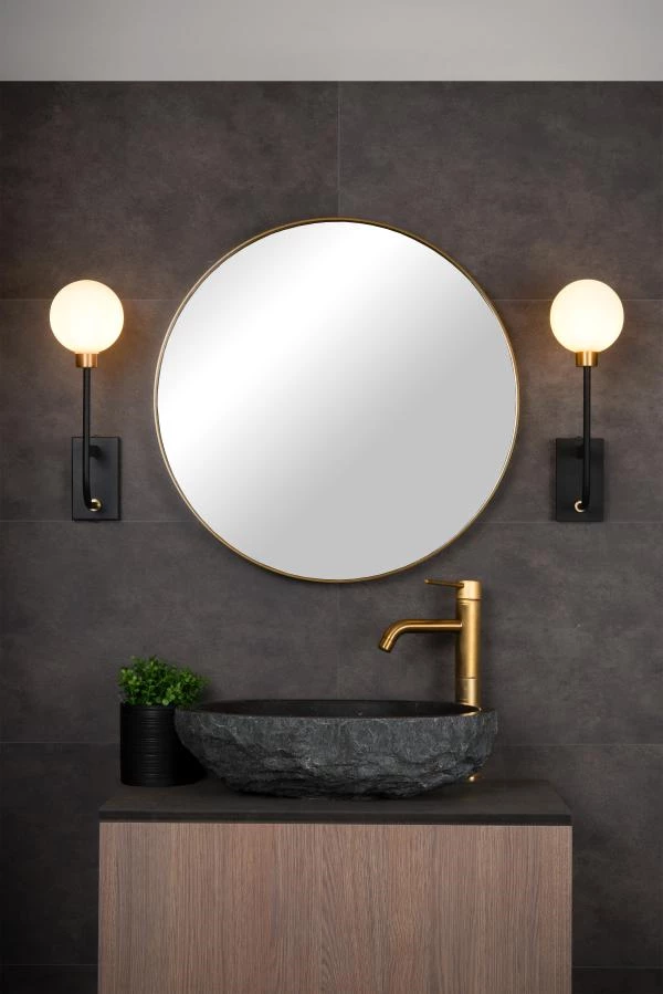 Lucide BEREND - Wandleuchte Badezimmer - 1xG9 - IP44 - Schwarz - Atmosphäre 1